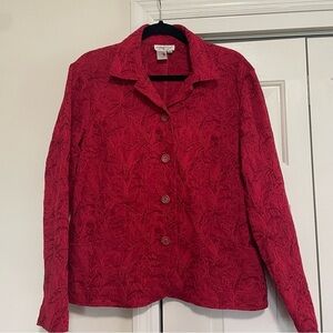 Coldwater Creek Red Button Down Blazer Jacket Size Medium